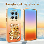 SINGIUZOO glitter-PC + TPU-mobilcover til Xiaomi Redmi Note 15 4G (Global) med bjørn, stativ, galvanisering og gradientfarve