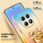 SINGIUZOO For Xiaomi Redmi Note 15 4G (Global) Case Glitter Bear Kickstand Electroplated Gradient Color PC + TPU Phone Cover