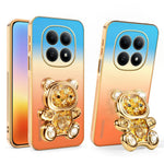SINGIUZOO For Xiaomi Redmi Note 15 5G (Global) / Poco M8 5G Case Glitter Bear Kickstand Electroplated Gradient Color PC + TPU Phone Cover