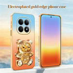 SINGIUZOO For Xiaomi Redmi Note 15 5G (Global) / Poco M8 5G Case Glitter Bear Kickstand Electroplated Gradient Color PC + TPU Phone Cover
