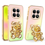SINGIUZOO For Xiaomi Redmi Note 15 5G (Global) / Poco M8 5G Case Glitter Bear Kickstand Electroplated Gradient Color PC + TPU Phone Cover