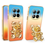 SINGIUZOO for Xiaomi Redmi Note 15 Pro 4G (Global) Case Glitter Bear Kickstand Electroplated Gradient Color PC + TPU Phone Cover