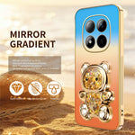 SINGIUZOO for Xiaomi Redmi Note 15 Pro 4G (Global) Case Glitter Bear Kickstand Electroplated Gradient Color PC + TPU Phone Cover