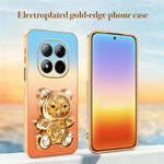 SINGIUZOO for Xiaomi Redmi Note 15 Pro 4G (Global) Case Glitter Bear Kickstand Electroplated Gradient Color PC + TPU Phone Cover