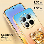 SINGIUZOO for Xiaomi Redmi Note 15 Pro 4G (Global) Case Glitter Bear Kickstand Electroplated Gradient Color PC + TPU Phone Cover