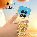 SINGIUZOO for Xiaomi Redmi Note 15 Pro 5G (Global) Case Glitter Bear Kickstand Electroplated Gradient Color PC + TPU Phone Cover