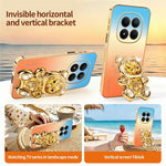 SINGIUZOO for Xiaomi Redmi Note 15 Pro 5G (Global) Case Glitter Bear Kickstand Electroplated Gradient Color PC + TPU Phone Cover