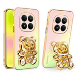 SINGIUZOO for Xiaomi Redmi Note 15 Pro 5G (Global) Case Glitter Bear Kickstand Electroplated Gradient Color PC + TPU Phone Cover