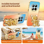 SINGIUZOO for Xiaomi Redmi Note 15 Pro+ 5G (Global) / Poco M8 Pro 5G Case Glitter Bear Kickstand Electroplated Gradient Color PC + TPU Phone Cover
