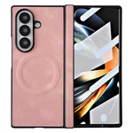 For Samsung Galaxy Z Fold7 5G Magnetic Case with Screen Protector Leather Texture Spring Hinge Protective Cover