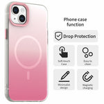Til iPhone 14 Magnetisk Cover Gradient TPU + PET + PC IMD Stødsikkert Telefoncover - Grøn