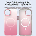 Til iPhone 14 Magnetisk Cover Gradient TPU + PET + PC IMD Stødsikkert Telefoncover - Grøn
