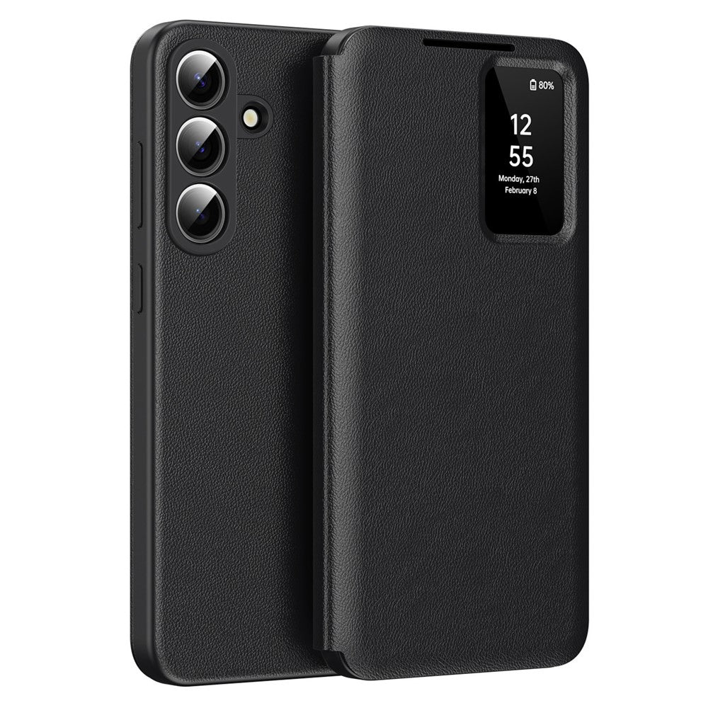 For Samsung Galaxy S26 FE Case with Card Holder Smart View Window Leather Phone Cover
