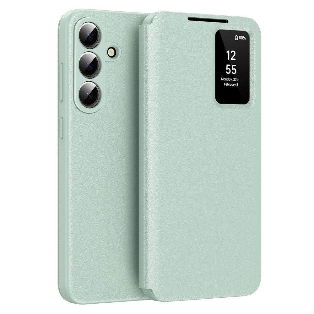 For Samsung Galaxy S26 FE Case with Card Holder Smart View Window Leather Phone Cover