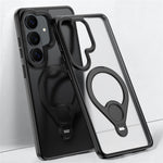 IM-CHEN for Samsung Galaxy S26+ Case Magnetic Tennis Racket Kickstand PC + TPU Translucent Matte Phone Cover