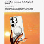 IM-CHEN for Samsung Galaxy S26+ Case Magnetic Tennis Racket Kickstand PC + TPU Translucent Matte Phone Cover