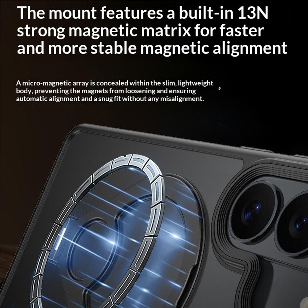 IM-CHEN for Samsung Galaxy S26+ Case Magnetic Tennis Racket Kickstand PC + TPU Translucent Matte Phone Cover
