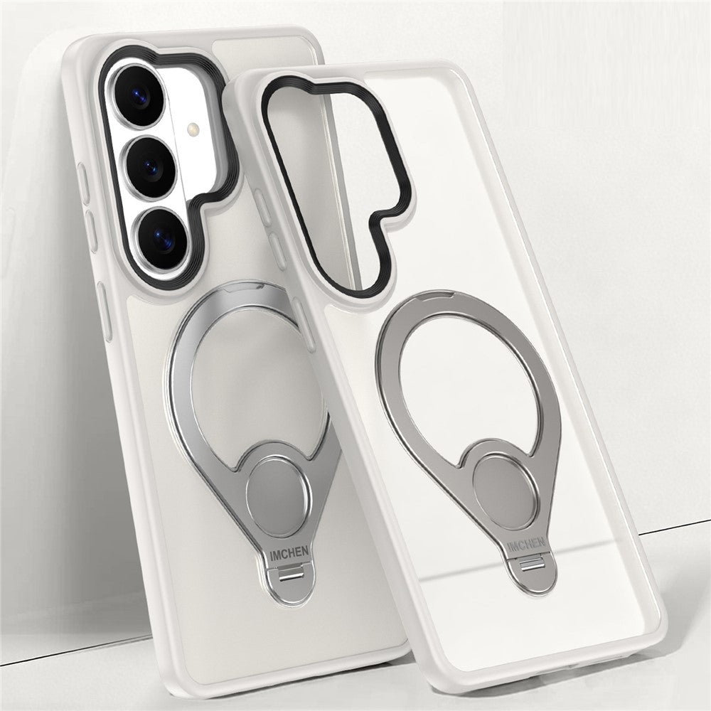 IM-CHEN for Samsung Galaxy S26+ Case Magnetic Tennis Racket Kickstand PC + TPU Translucent Matte Phone Cover