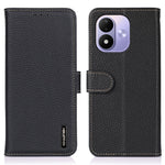 KHAZNEH För Xiaomi Redmi Note 17 4G (Global) / Note 17 5G (Global) / Note 17 (Indien/Kina) 5G Plånboksfodral Litchitextur Äkta Koläder Flipfodral för mobil
