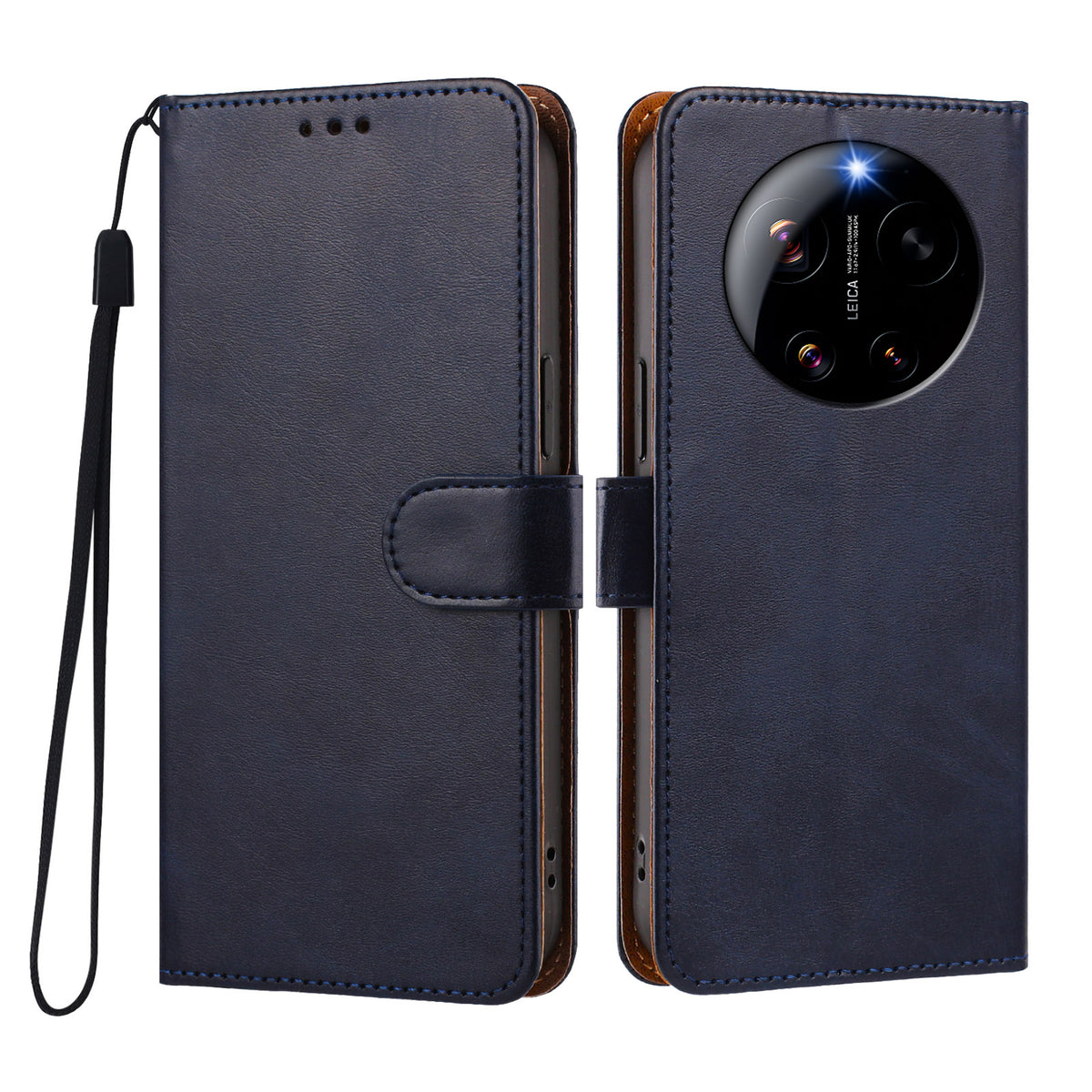 For Xiaomi 17 Ultra 5G Case Wallet Flip Stand PU Leather Phone Cover with Wrist Strap