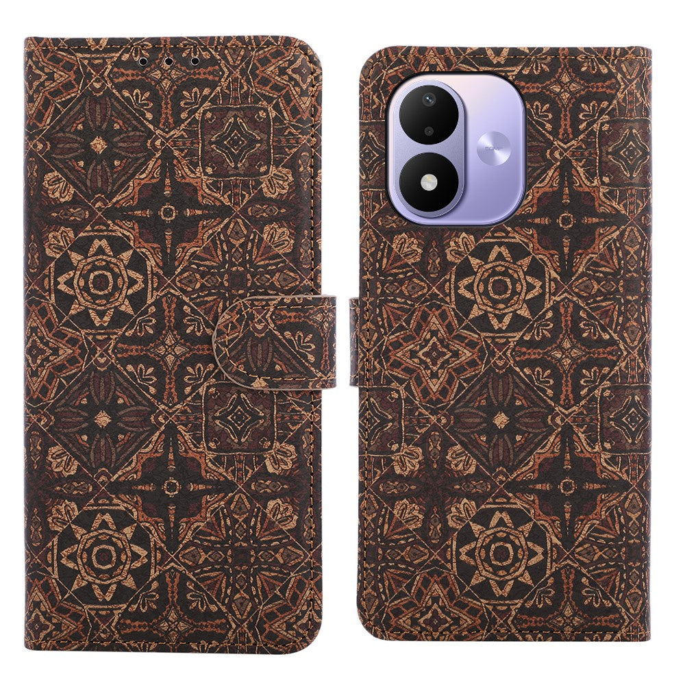 Xiaomi Redmi Note 17 4G (Global) / Note 17 5G (Global) / Note 17 (Indien/Kina) 5G-læderpungcover, boheme-mobilcover i TPU og PU med stativ