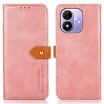 KHAZNEH För Xiaomi Redmi Note 17 4G (Global) / Note 17 5G (Global) / Note 17 (Indien/Kina) 5G Plånboksfodral Guld Magnetiskt Spänne Kohudstruktur Läder Flip Stativ mobilskal