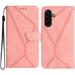 For Samsung Galaxy S26+ Case Skin Touch Lines Imprinted PU Leather Flip Phone Cover