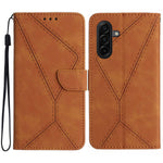 For Samsung Galaxy S26 FE Case Skin Touch Lines Imprinted PU Leather Flip Phone Cover
