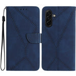 For Samsung Galaxy S26 FE Case Skin Touch Lines Imprinted PU Leather Flip Phone Cover