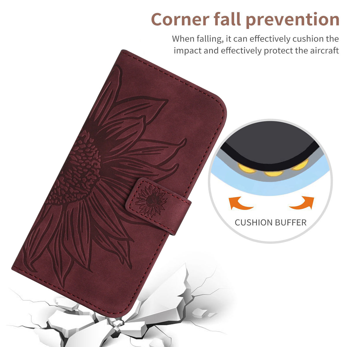 For Samsung Galaxy S26+ Case Sunflower Imprint Leather Wallet Phone Cover with Wrist Strap