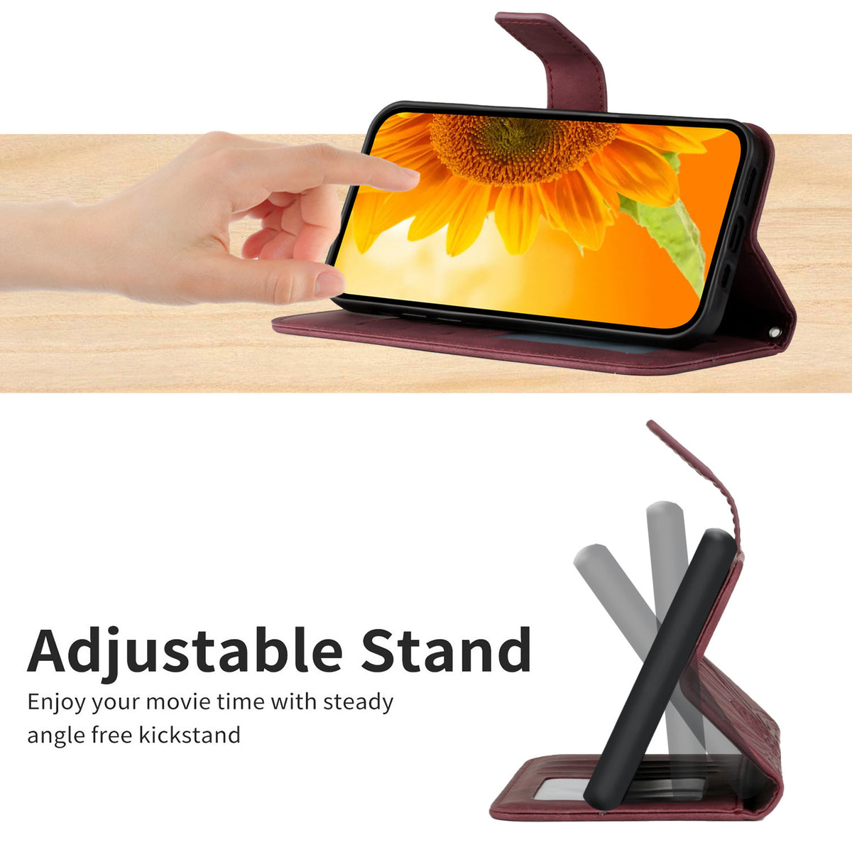 For Samsung Galaxy S26+ Case Sunflower Imprint Leather Wallet Phone Cover with Wrist Strap