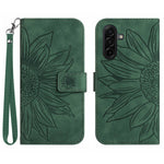 For Samsung Galaxy S26+ Case Sunflower Imprint Leather Wallet Phone Cover with Wrist Strap