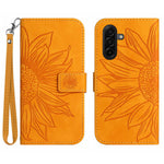 For Samsung Galaxy S26+ Case Sunflower Imprint Leather Wallet Phone Cover with Wrist Strap
