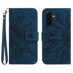 For Samsung Galaxy S26+ Case Sunflower Imprint Leather Wallet Phone Cover with Wrist Strap