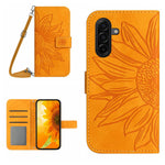 For Samsung Galaxy A27 5G Wallet Case Sunflower Imprinted  PU Leather Phone Stand Cover with Shoulder Strap