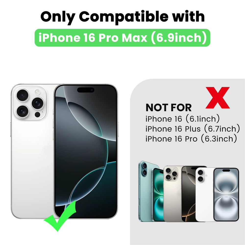 DELIDIGI WE24 for iPhone 16 Pro Magnetic Case with Card Slots Zipper Pocket Leather Phone Back Cover