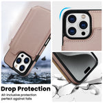 DELIDIGI WE24 for iPhone 16 Pro Magnetic Case with Card Slots Zipper Pocket Leather Phone Back Cover
