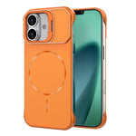 Til iPhone 16 Magnetisk Cover Linse Ramme Støtteben Mat PC Rammefrit Telefoncover