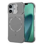 Til iPhone 16 Magnetisk Cover Linse Ramme Støtteben Mat PC Rammefrit Telefoncover