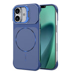 Til iPhone 16 Magnetisk Cover Linse Ramme Støtteben Mat PC Rammefrit Telefoncover