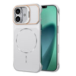 Til iPhone 16 Magnetisk Cover Linse Ramme Støtteben Mat PC Rammefrit Telefoncover