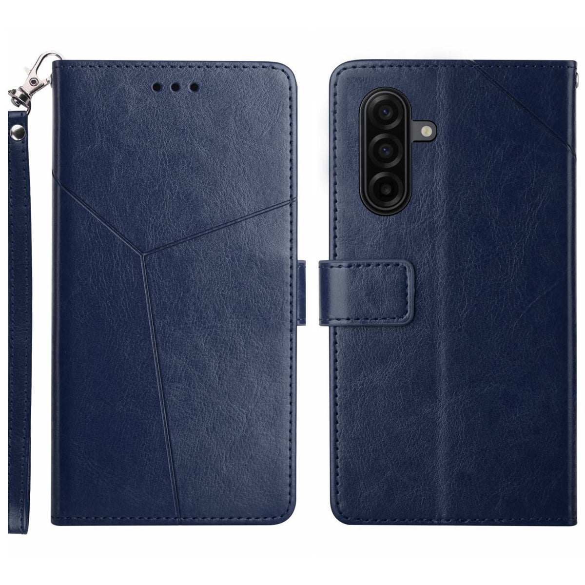 For Samsung Galaxy S26+ Case Y Shaped Lines Imprint Leather Phone Cover