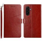 For Samsung Galaxy S26+ Case Y Shaped Lines Imprint Leather Phone Cover