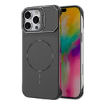 For iPhone 16 Pro Max Magnetic Case Lens Frame Kickstand Matte PC Frameless Phone Cover