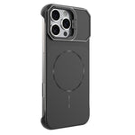 For iPhone 16 Pro Max Magnetic Case Lens Frame Kickstand Matte PC Frameless Phone Cover