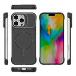 For iPhone 16 Pro Max Magnetic Case Lens Frame Kickstand Matte PC Frameless Phone Cover
