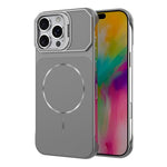 For iPhone 16 Pro Max Magnetic Case Lens Frame Kickstand Matte PC Frameless Phone Cover