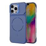 For iPhone 16 Pro Max Magnetic Case Lens Frame Kickstand Matte PC Frameless Phone Cover