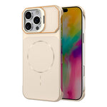For iPhone 16 Pro Max Magnetic Case Lens Frame Kickstand Matte PC Frameless Phone Cover