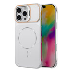 For iPhone 16 Pro Max Magnetic Case Lens Frame Kickstand Matte PC Frameless Phone Cover